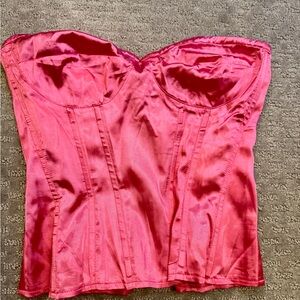 Pink Satin Bustier Top